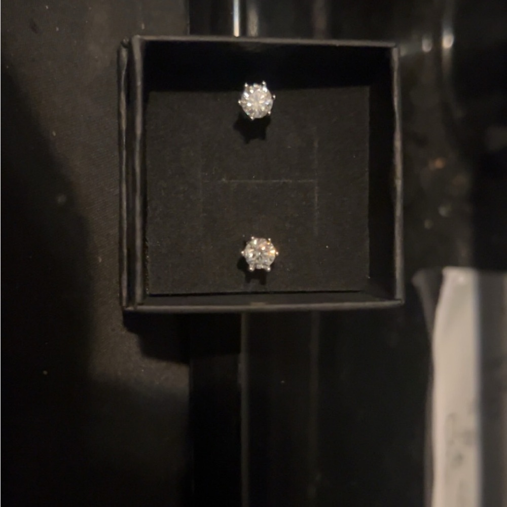 Sparkling Silver Crystal Stud Earrings